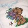 Teddy bear embroidered at baby bathrobe