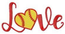 Baseball love embroidery design
