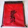Red textile bag with embroidered tiger