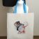 Shopping bag with snowman embroidery design