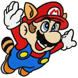 Super Mario 3 raccoon tail embroidery design