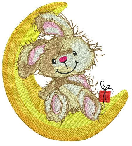 Resting on the moon machine embroidery design