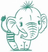 Elephant calf embroidery design