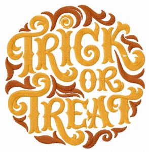 Trick or treat embroidery design