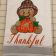 Towel with Gingerbread with pumpkin embroidery design