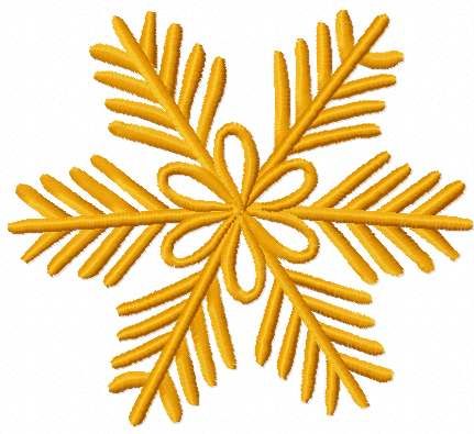 Gold snowflake free embroidery design 4