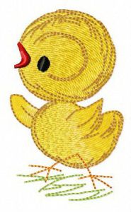 Tiny chicken embroidery design