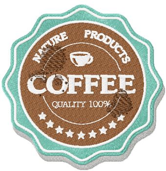 Coffee american with shadow machine embroidery design