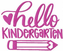 Hello kindergarten pencil embroidery design