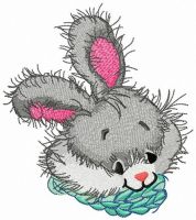 Blue scarf for bunny embroidery design
