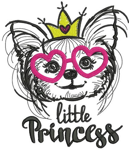 Little Princess chihuahua machine embroidery design