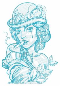 Smoking lady 2 embroidery design