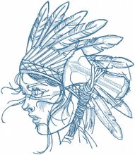 Native american youth embroidery design