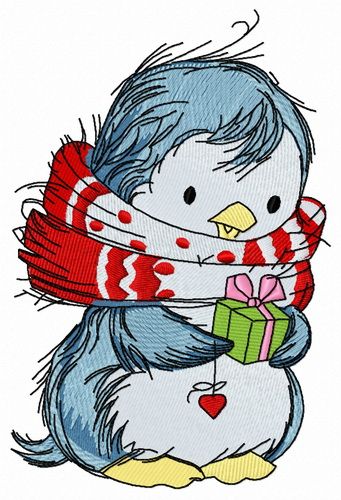 Penguin's Christmas time 7 machine embroidery design