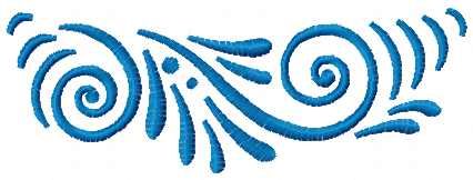 Blue decoration free embroidery design 2
