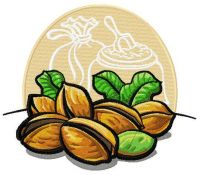 Pistachios embroidery design