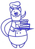 Cat chef 6 embroidery design