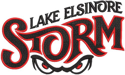 Lake elsinore storm logo embroidery design