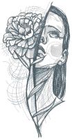 Soul of a girl is like a flower embroidery design