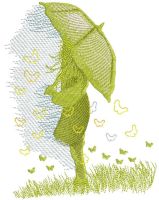 Summer rain embroidery design