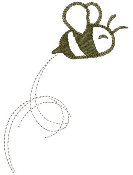 Flying bee free embroidery design