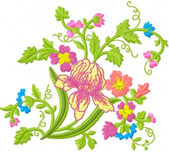 Floral Area machine embroidery design