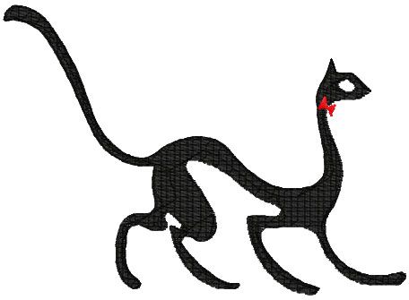 Black cat free machine embroidery design