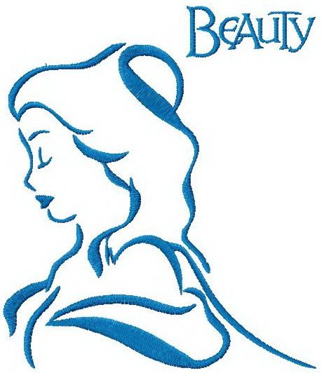 Beauty sketch machine embroidery design