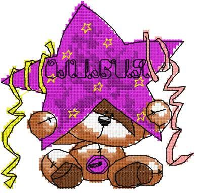 Teddy bear with star free embroidery design