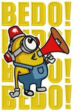 Minion with megaphone embroidery design