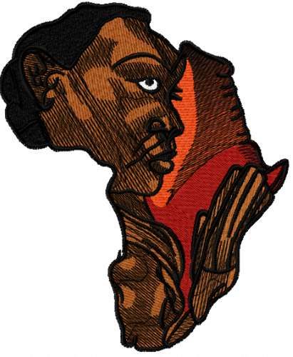 African woman embroidery design
