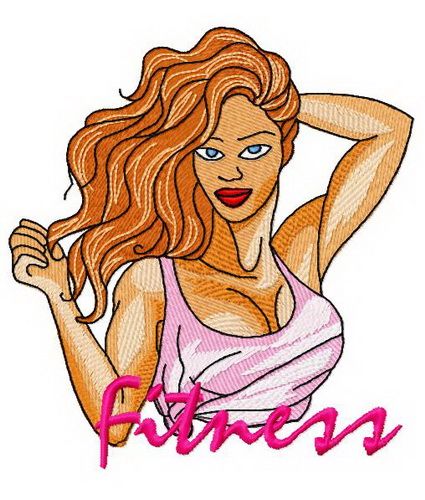 Fitness girl 3 machine embroidery design