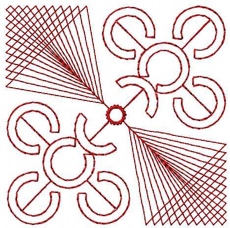 Modern redwork pattern free embroidery design