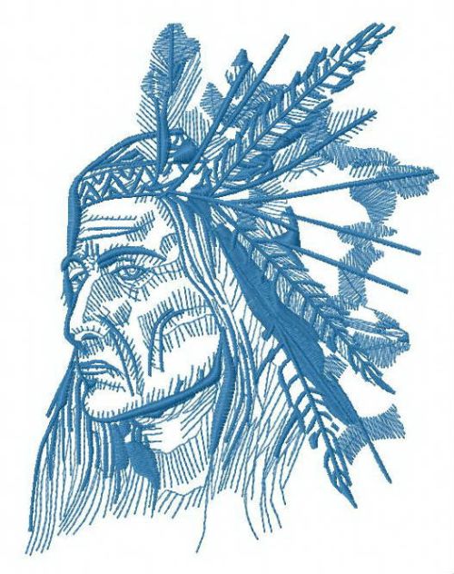 Indian chief 3 machine embroidery design