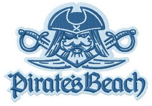 Pirate's beach Surfing team 3 machine embroidery design