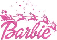 Barbie santa sleigh embroidery design