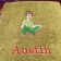 Peter Pan design on towel embroidered