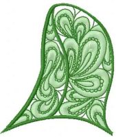 Green decoration free embroidery design