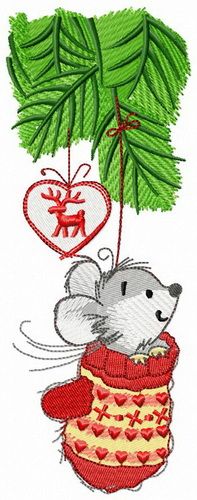 Christmas mouse machine embroidery design