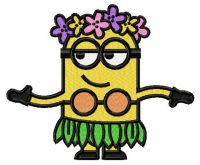 Hawaiian Minion embroidery design