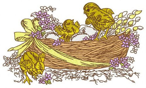 Easter backet machine embroidery design