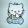 Hello kitty baby bib design embroidered