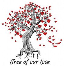 Tree of our love embroidery design