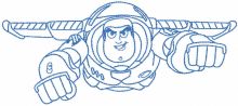 Flying Buzz Lightyear one colored embroidery design