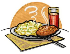 Dinner embroidery design