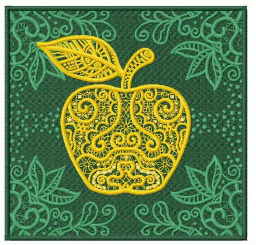 Apple machine embroidery design