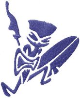 Aboriginal warrior embroidery design