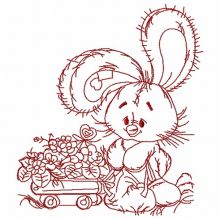 Bunny the florist 2 embroidery design