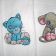 Blue nose mouse and cat on embroidered kitchen towel
