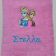Bath towel with Frozen sisters embroidery design